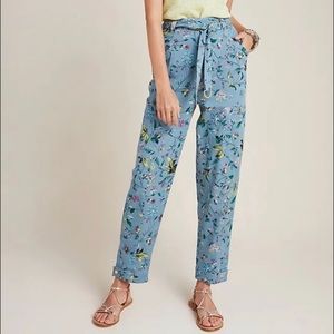 Anthropologie Victoria Floral Cargo High Waist Pants • Size 10
